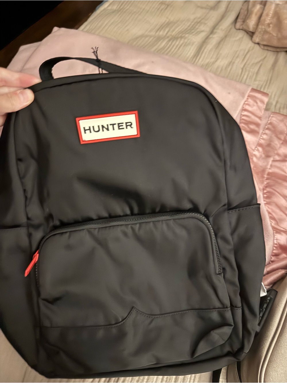Hunter Black Backpack with Red Trim